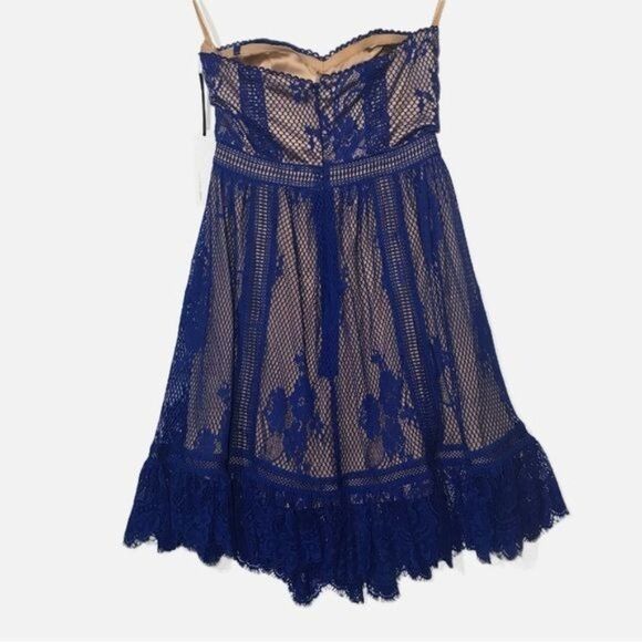 RYSE THE LABEL Strapless Sweetheart Floral Lace Flirty A-Line Mini Dress Size XS - Picture 10 of 10